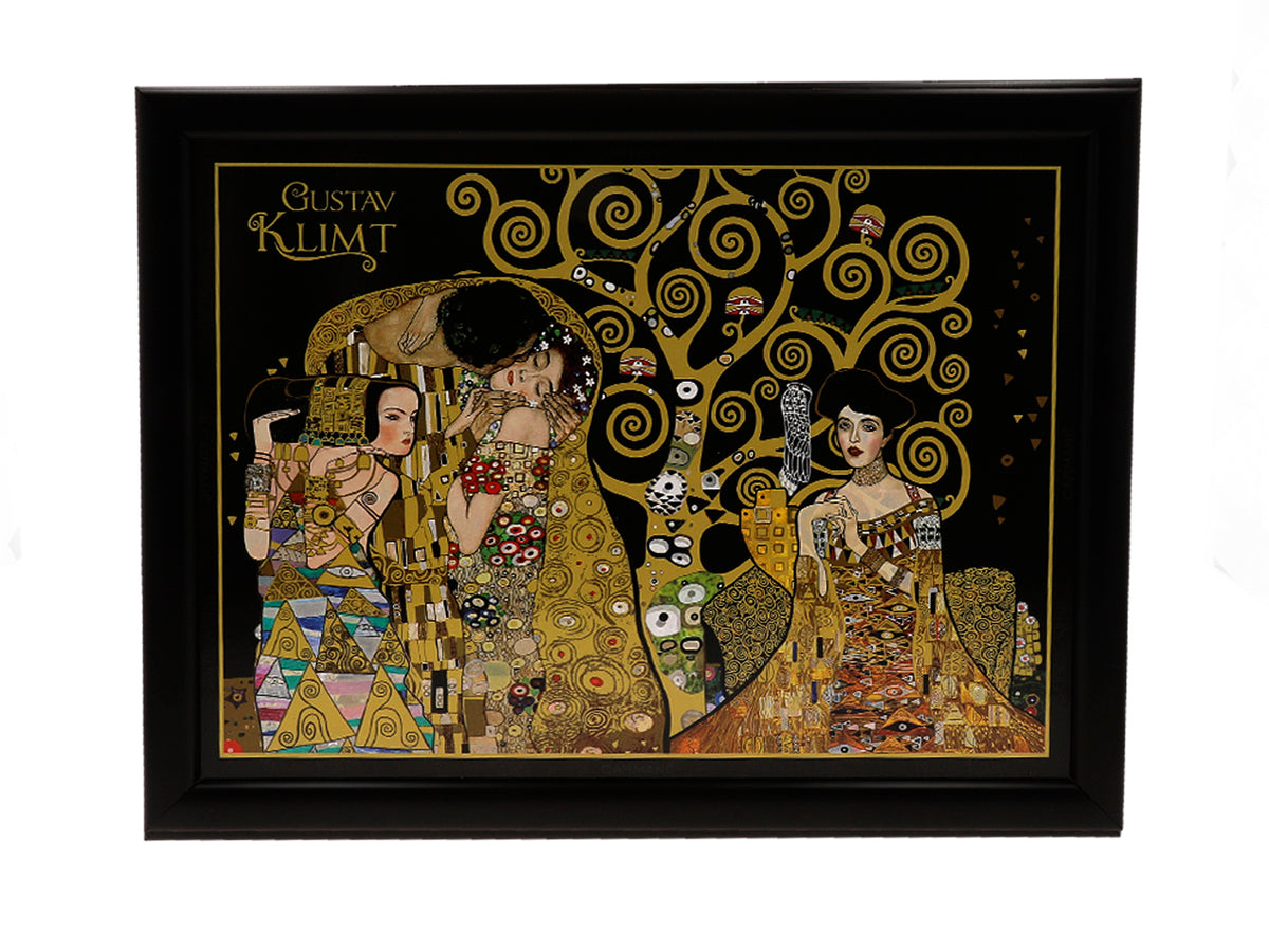 Suport pentru laptop G. Klimt, Colaj (CARMANI) cu posibilitate de personalizare prin gravură, ideal pentru cadou, dimensiuni 30.5x40.5cm, elegant și comod pentru lucrul pe genunchi