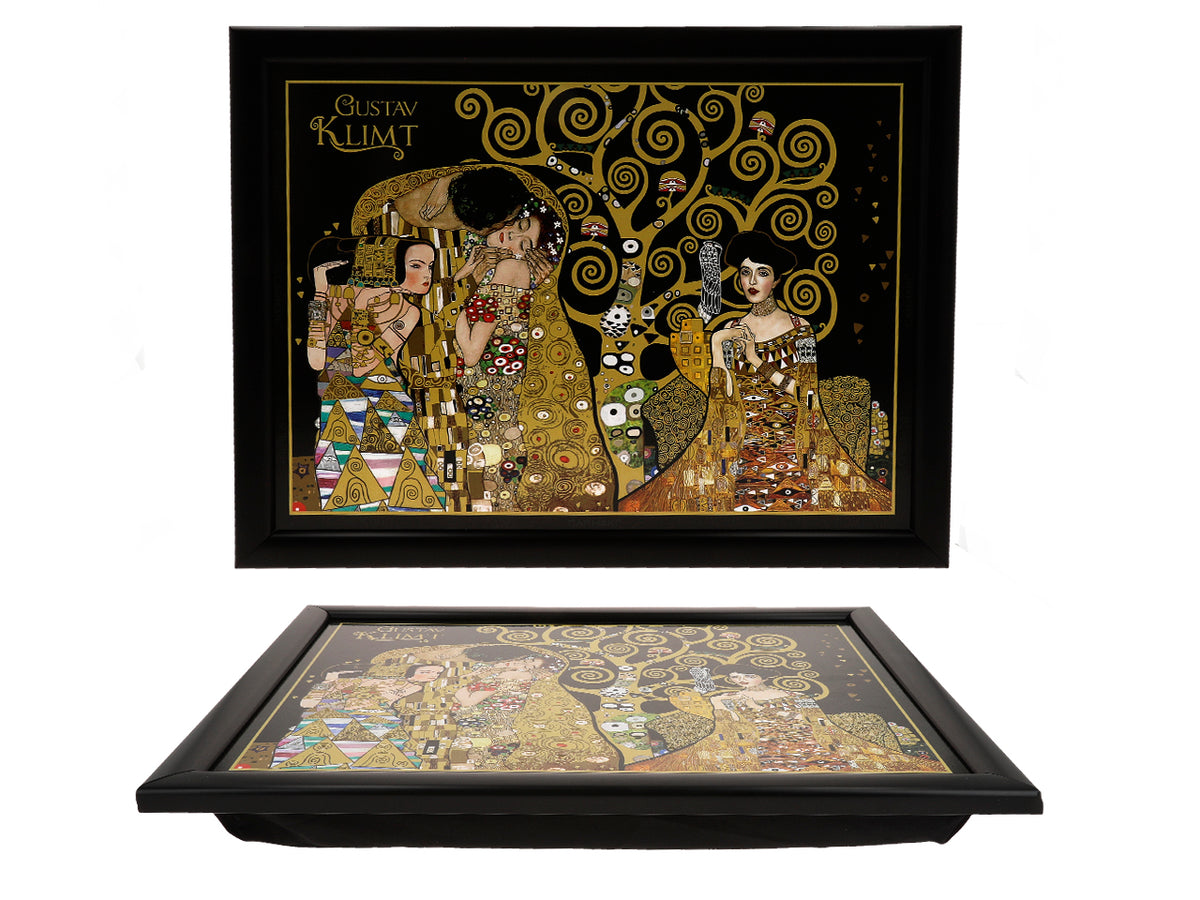 Suport pentru laptop G. Klimt, Colaj (CARMANI) cu posibilitate de personalizare prin gravură, ideal pentru cadou, dimensiuni 30.5x40.5cm, elegant și comod pentru lucrul pe genunchi