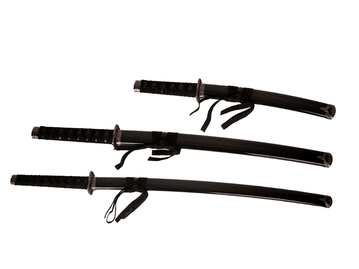 Set de 3 săbii de samurai pe suport cu posibilitate de personalizare prin gravură
