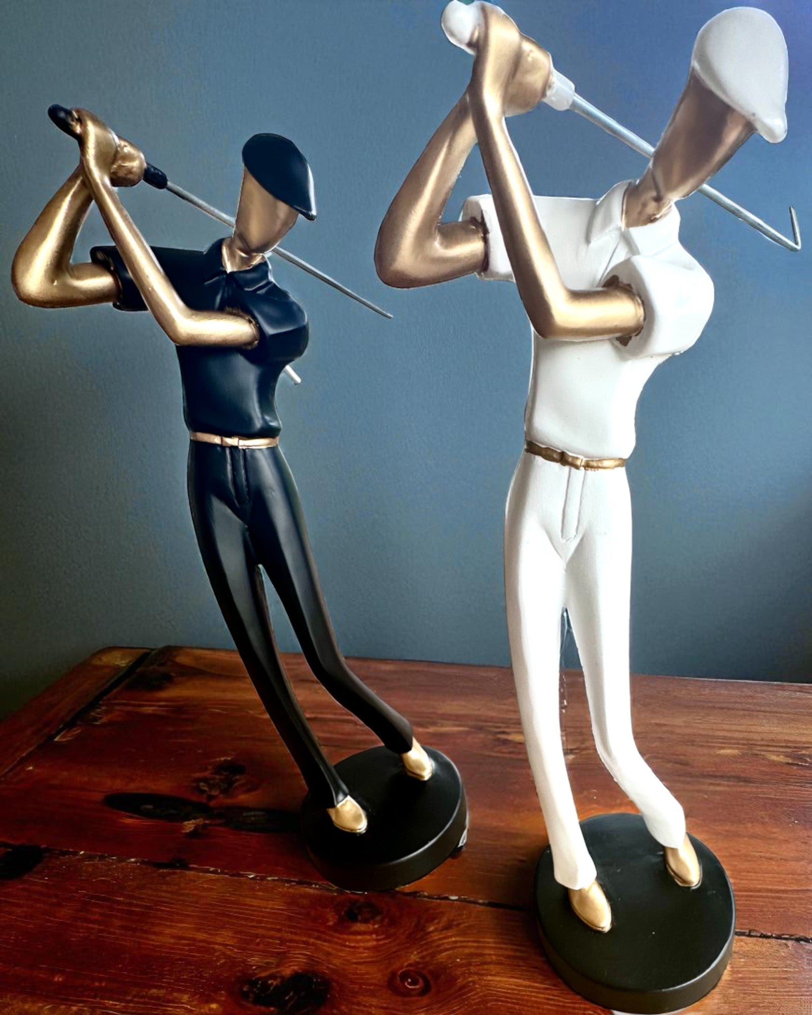 Figurină de jucător de golf „Swing Elegance”, 24 cm înălțime, decorativă cu posibilitate de gravare pentru cadou