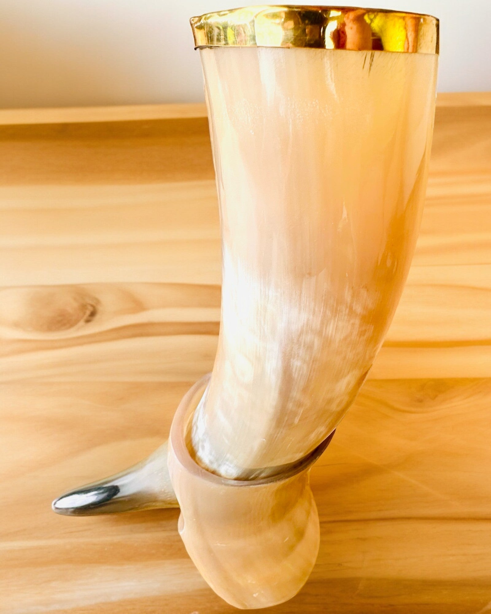 Cana din Corn "Viking Valor" - Gravură Manuală, Calitate Premium - 4 variante disponibile