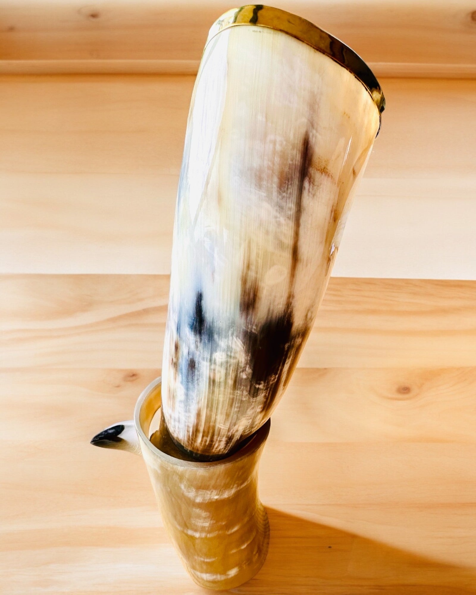 Cana din Corn "Viking Valor" - Gravură Manuală, Calitate Premium - 4 variante disponibile