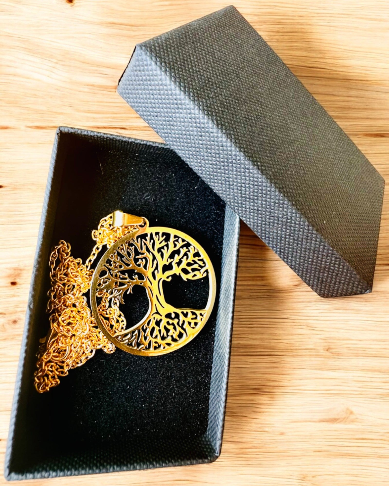 Colier "Arborele Vieții" din Oțel Inoxidabil - personalizare cu gravură, 2 variante de culoare