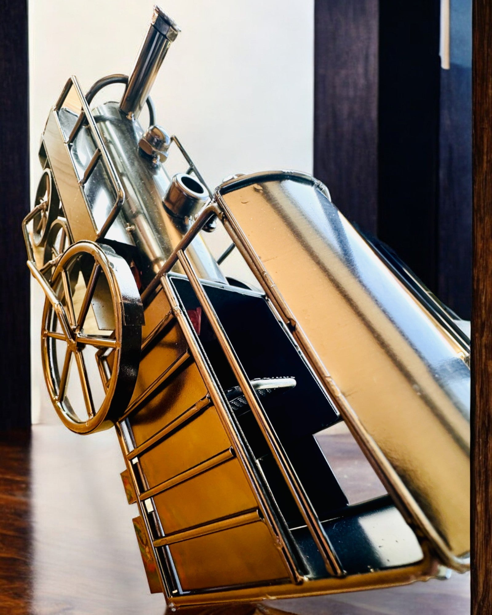 Lokomotywa z żelaza „Retro Express” – dekoracja, model, ręcznie wykonana z możliwością grawerowania na prezent