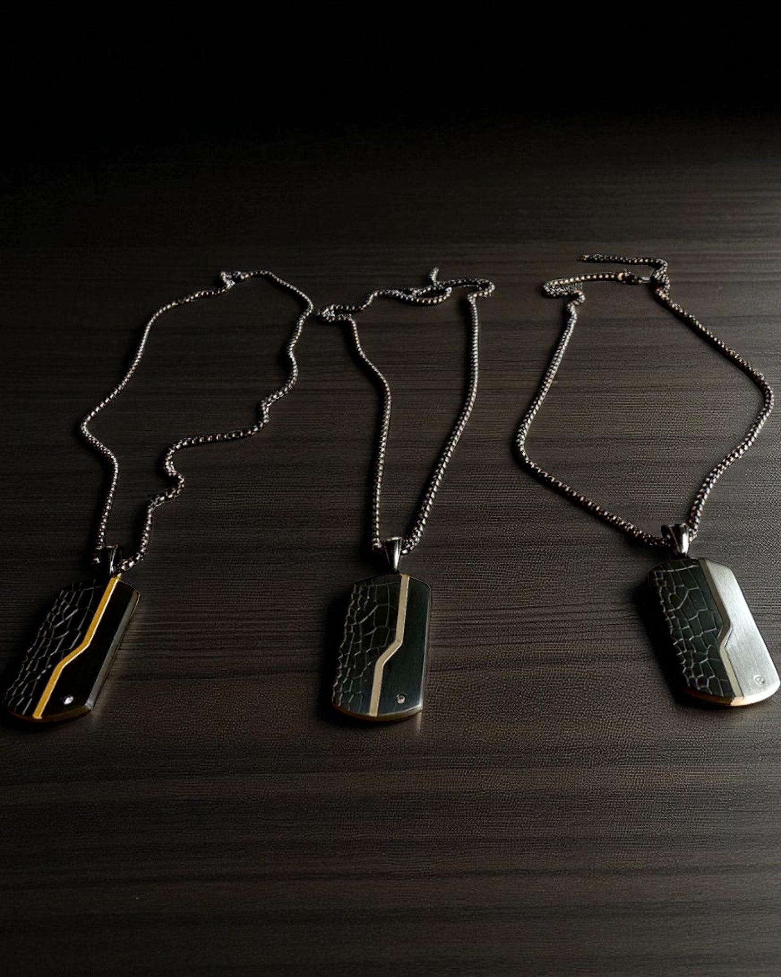 Colier bărbătesc Dog Tag „SteelVision” – oțel inoxidabil, 15