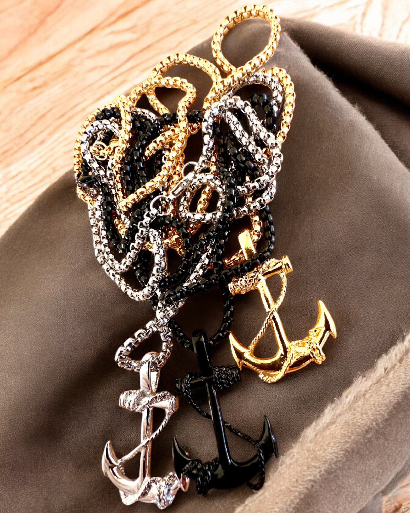 Ancoră a Determinării, Amulet Marin, colier, posibilitate de personalizare cu gravură pentru cadou, 3 variante la alegere