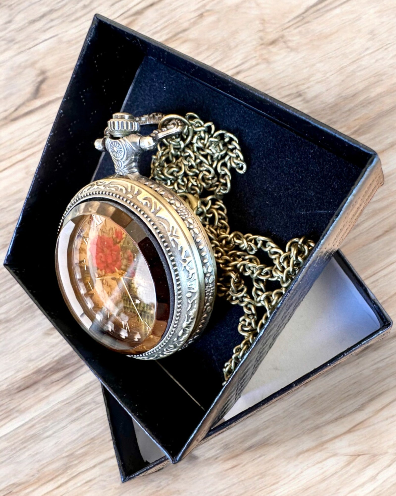 Ceas de buzunar "Vintage Charm" personalizare cu gravură pentru cadou