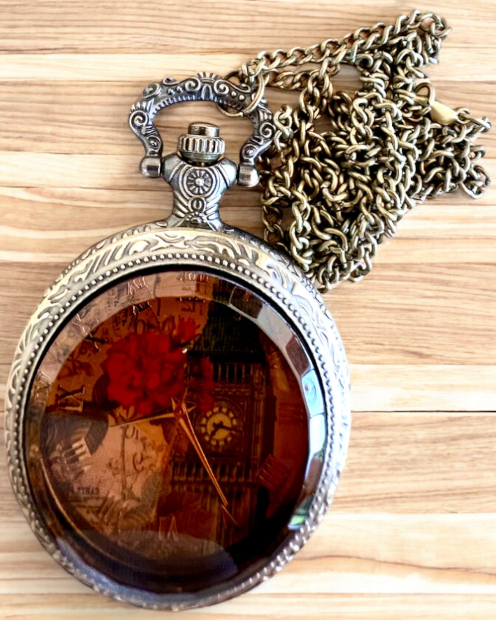 Ceas de buzunar "Vintage Charm" personalizare cu gravură pentru cadou