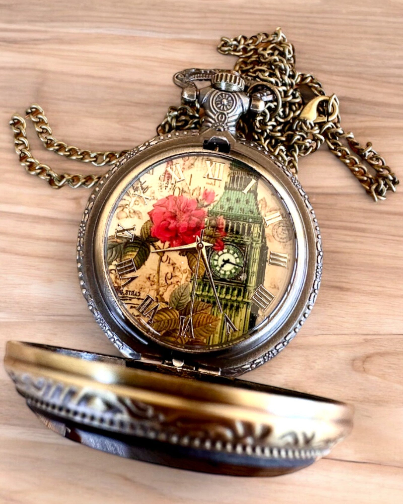 Ceas de buzunar "Vintage Charm" personalizare cu gravură pentru cadou