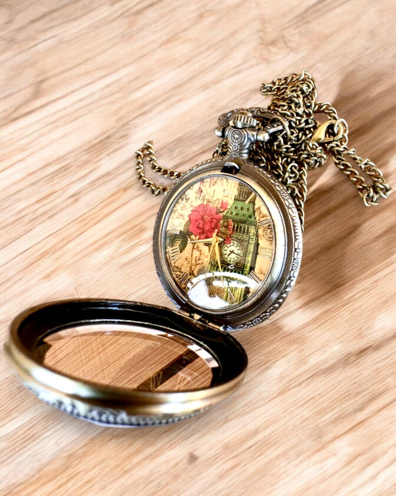 Ceas de buzunar "Vintage Charm" personalizare cu gravură pentru cadou