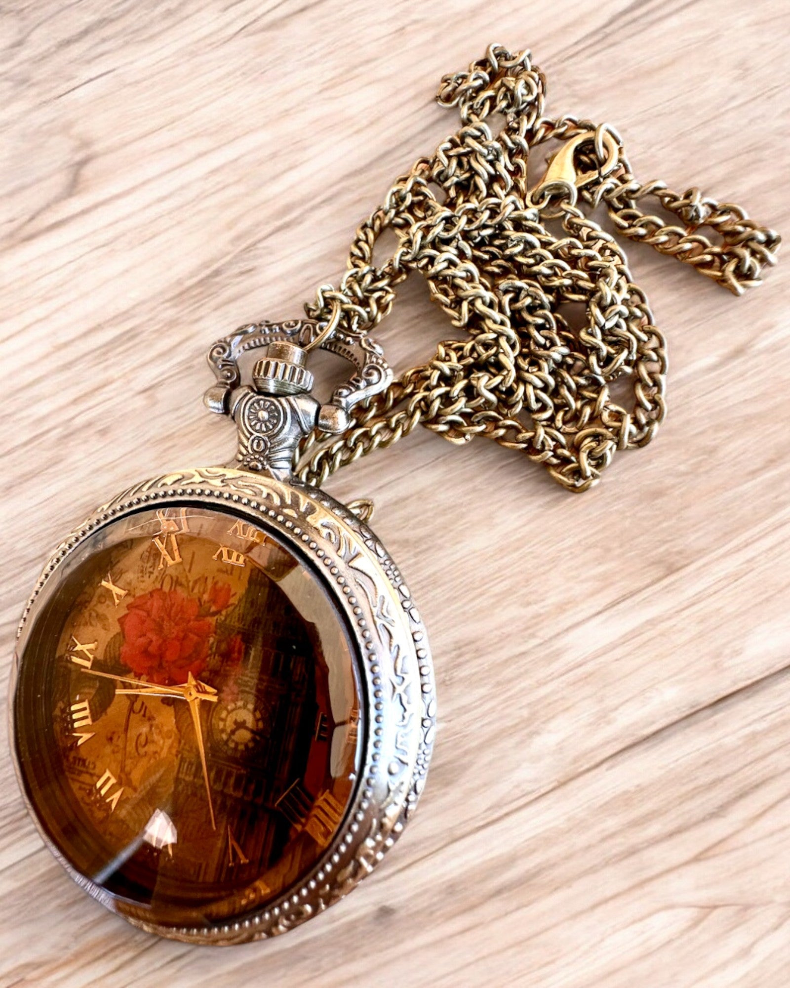 Ceas de buzunar "Vintage Charm" personalizare cu gravură pentru cadou