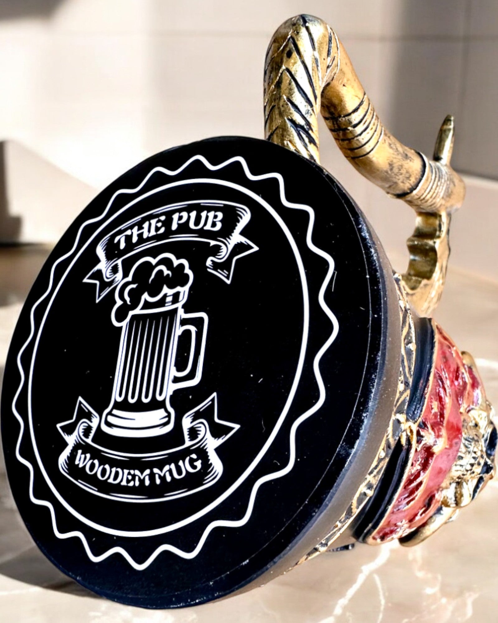 Karnawałowy Kufel Wojownika - 600 ml, 16 cm înălțime, posibilitate de personalizare cu gravură pentru cadou