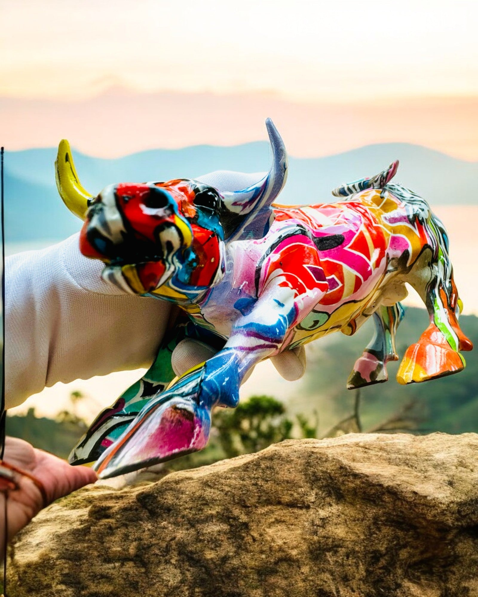 Sculptură Decorativă Taur "BullArt" – Artă Unică cu Opțiune de Gravare - 4 variante de culoare, pentru cadou personalizat