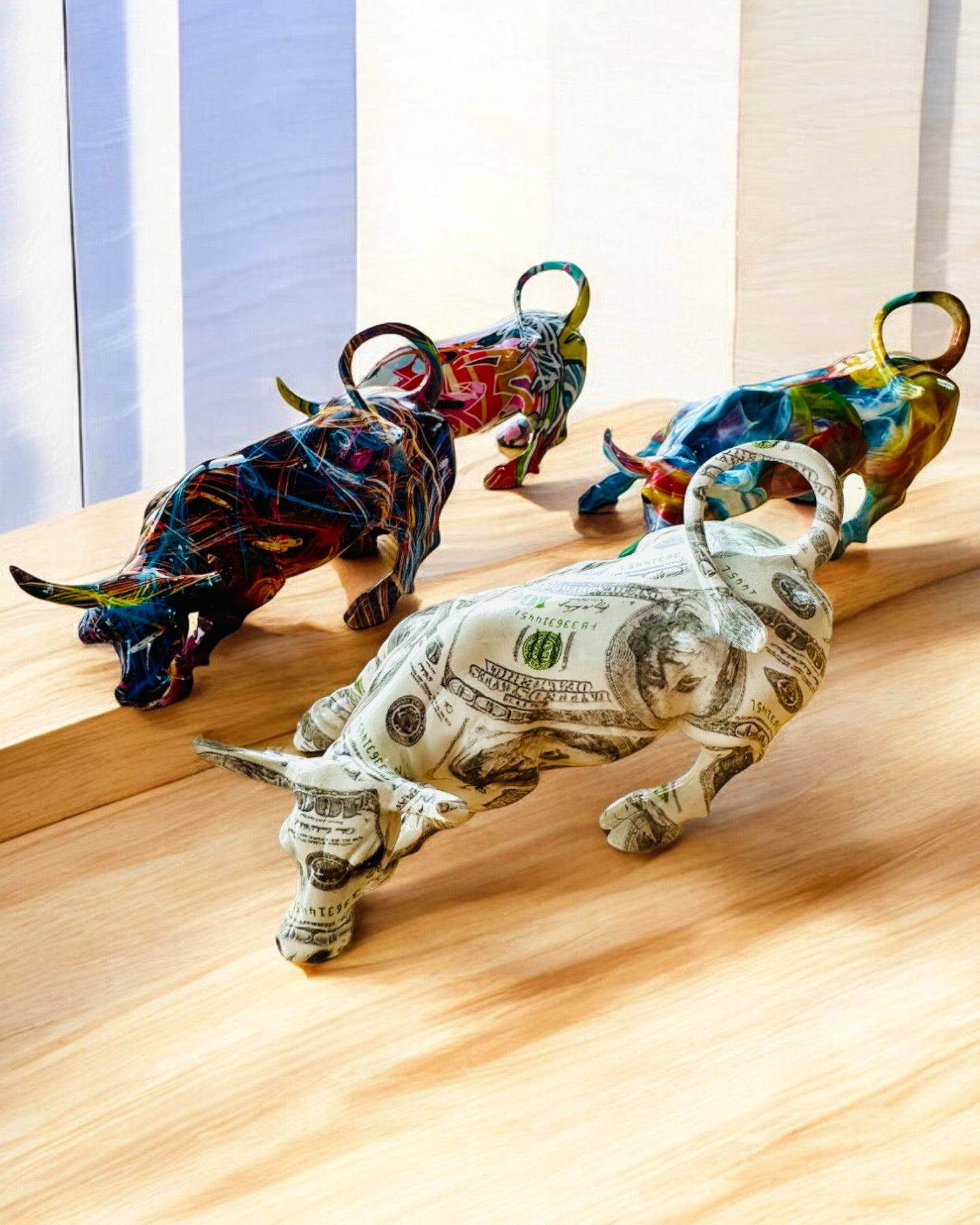 Sculptură Decorativă Taur "BullArt" – Artă Unică cu Opțiune de Gravare - 4 variante de culoare, pentru cadou personalizat