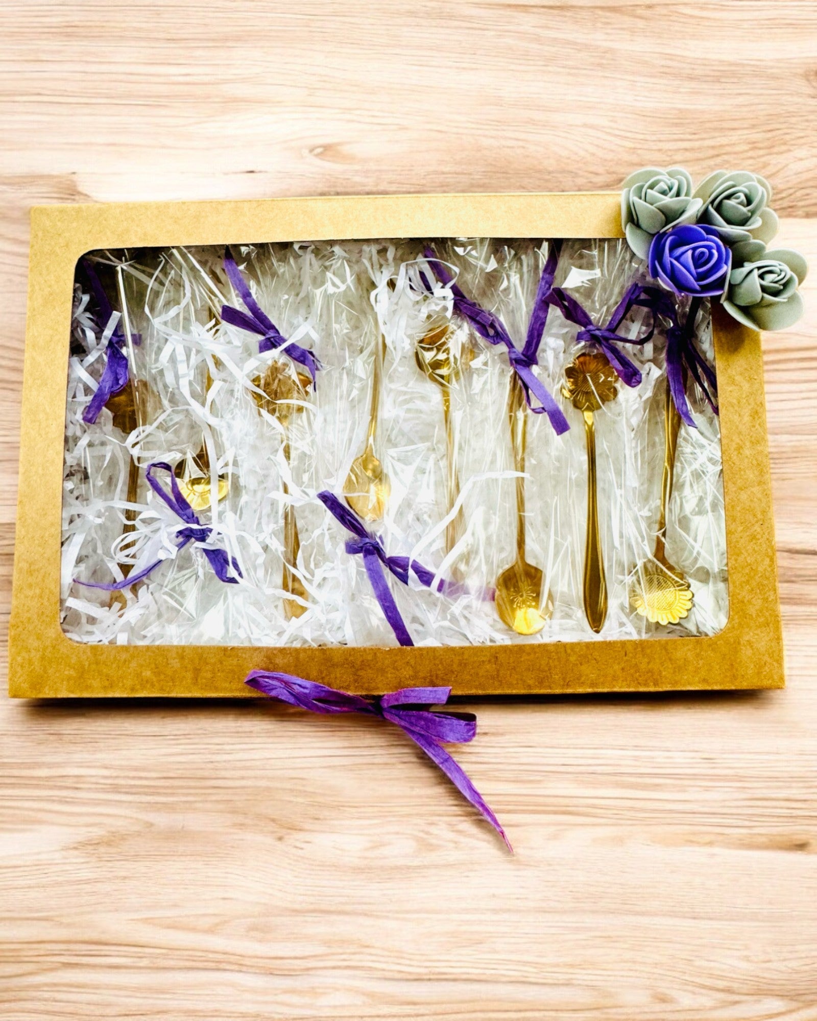 Set de lingurițe „Rapsodia Florală” - personalizare cu gravură pentru cadou, 2 variante la alegere