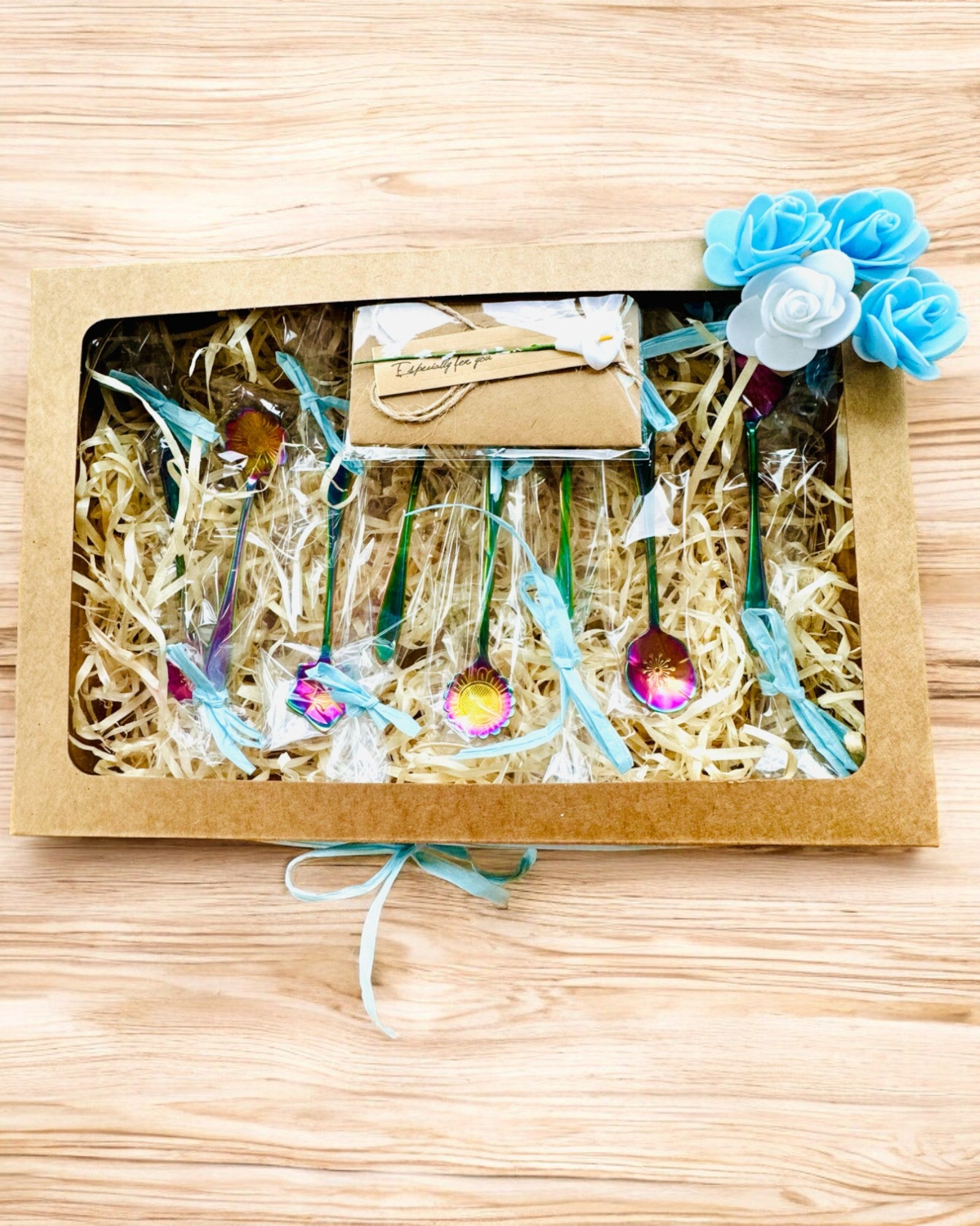 Set de lingurițe „Rapsodia Florală” - personalizare cu gravură pentru cadou, 2 variante la alegere