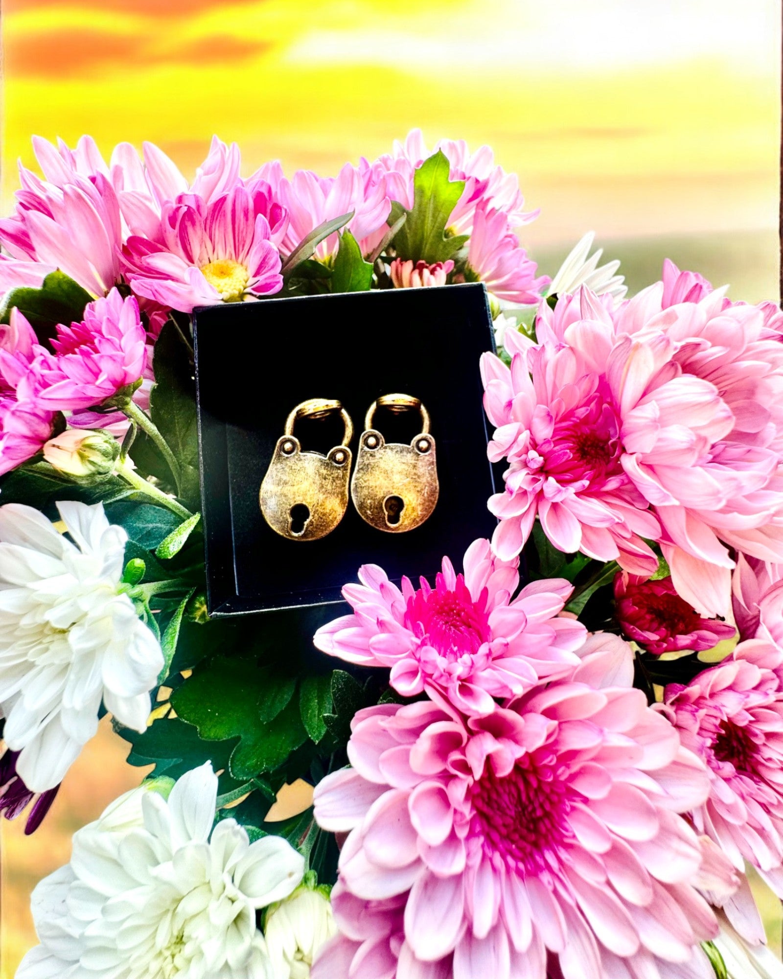 Miniature Lacăte ale Dragostei - Set de 2 Lacăte Retro Gravate, personalizare pentru cadou