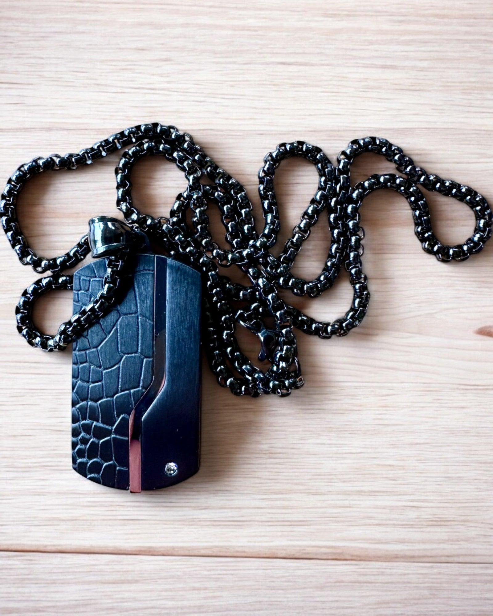 Colier bărbătesc Dog Tag „SteelVision” – oțel inoxidabil, 15 variante, personalizare cu gravură