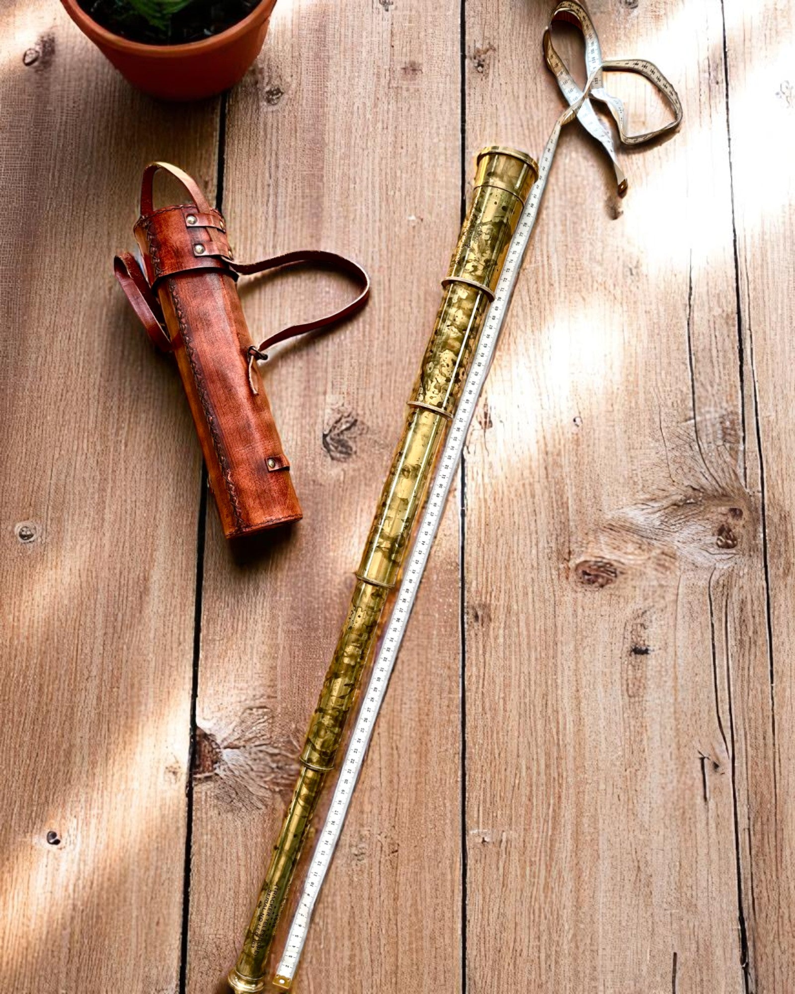 Luneta Królewska „Voyager 1818” – Ekskluzywna, Mosiężna, 83 cm, ręcznie robiona, etui ze Skóry Naturalnej – Edycja Kolekcjonerska, personalizacja grawerem na prezent