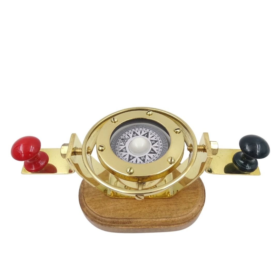 Compas naval cardanic retro NC1615 din alamă, cu posibilitate de personalizare prin gravură
