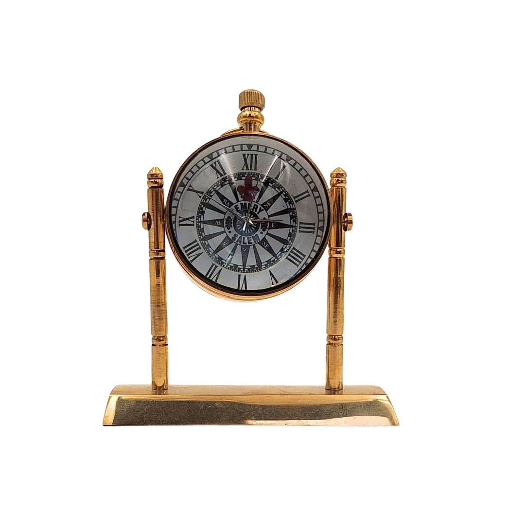 Ceas marinăresc de birou din alamă NC2963 cu gravură personalizată