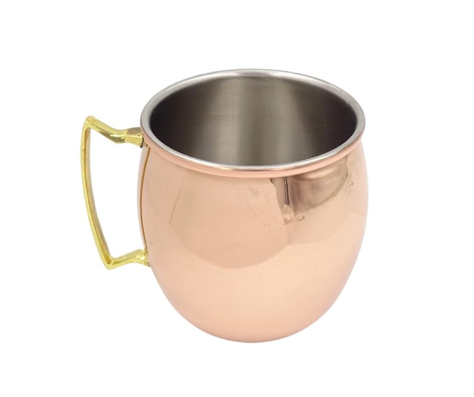 Cană cuprată din oțel inoxidabil 304, 500ml, cu posibilitate de personalizare prin gravură - ideală pentru cadou - înălțime 13,5 cm, culoare cupru, model MM7012