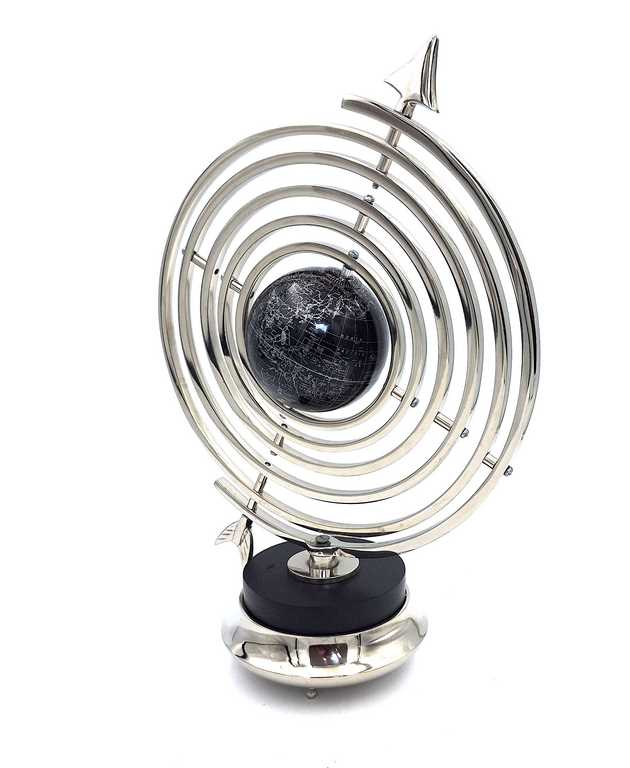 Astrolab sferic cu glob, 44,5 cm, în culoare argintie, cu posibilitate de personalizare prin gravură