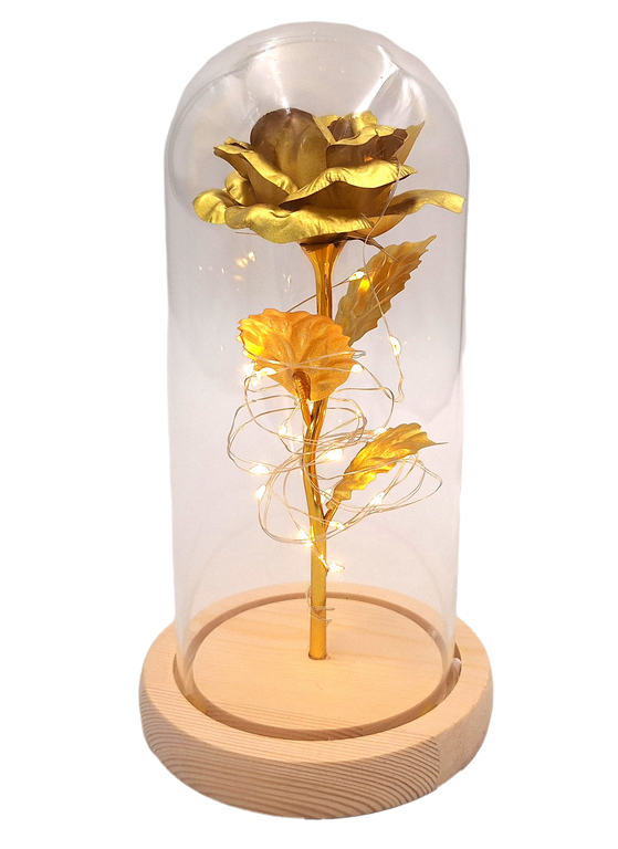 Lampă de veghe LED Trandafir, cu posibilitate de personalizare prin gravură, cadou romantic, înălțime 21,5 cm, lumină delicată, decorațiune ideală pentru dormitor