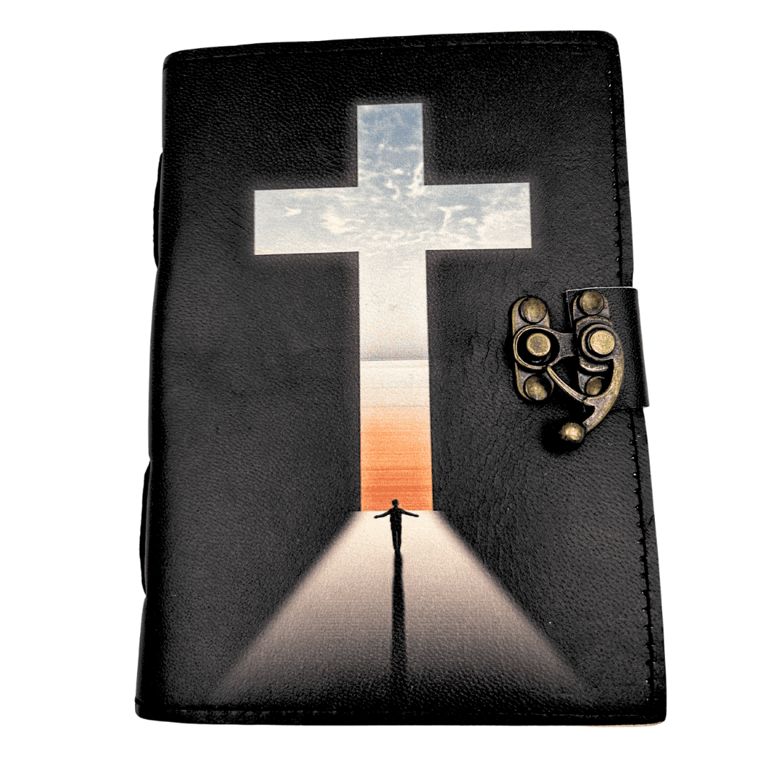 Notes Skórzany Krzyż Religijny Modlitewnik z Grawerem