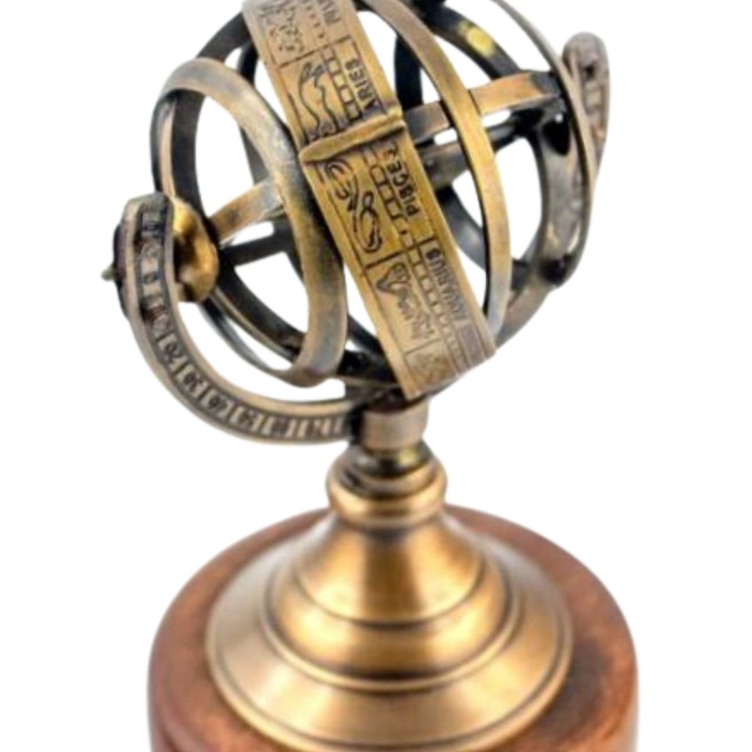 Astrolab sferic din alamă 13cm, cu posibilitate de gravură