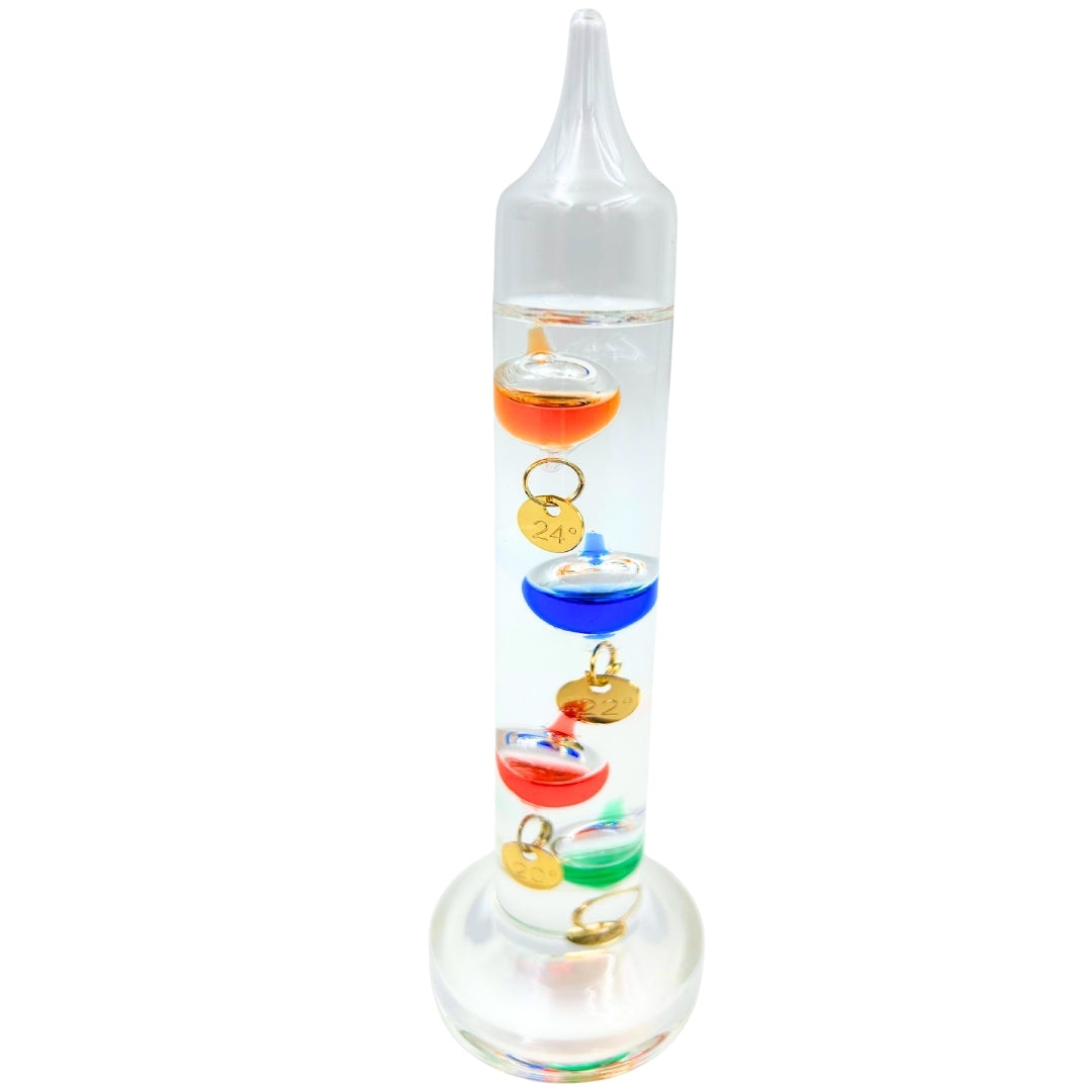 Termometru Galilei Galileo cu gravură personalizată – decorațiune interioară elegantă, de culoarea sticlei