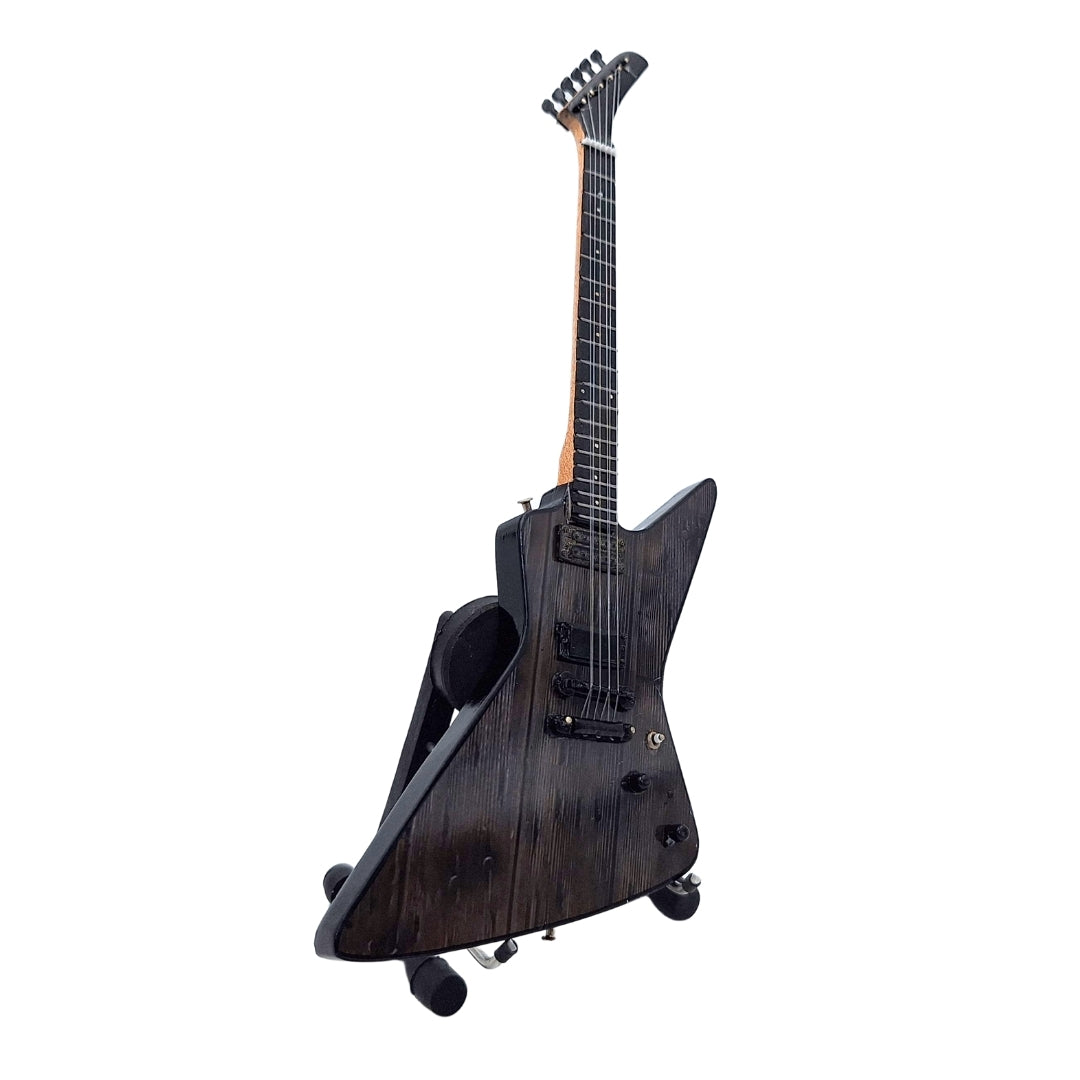 Mini chitară Metallica James Hetfield MGT-8860 cu gravură - Decorațiune din mahon 27,5 cm, cadou pentru fanii rock și colecționari