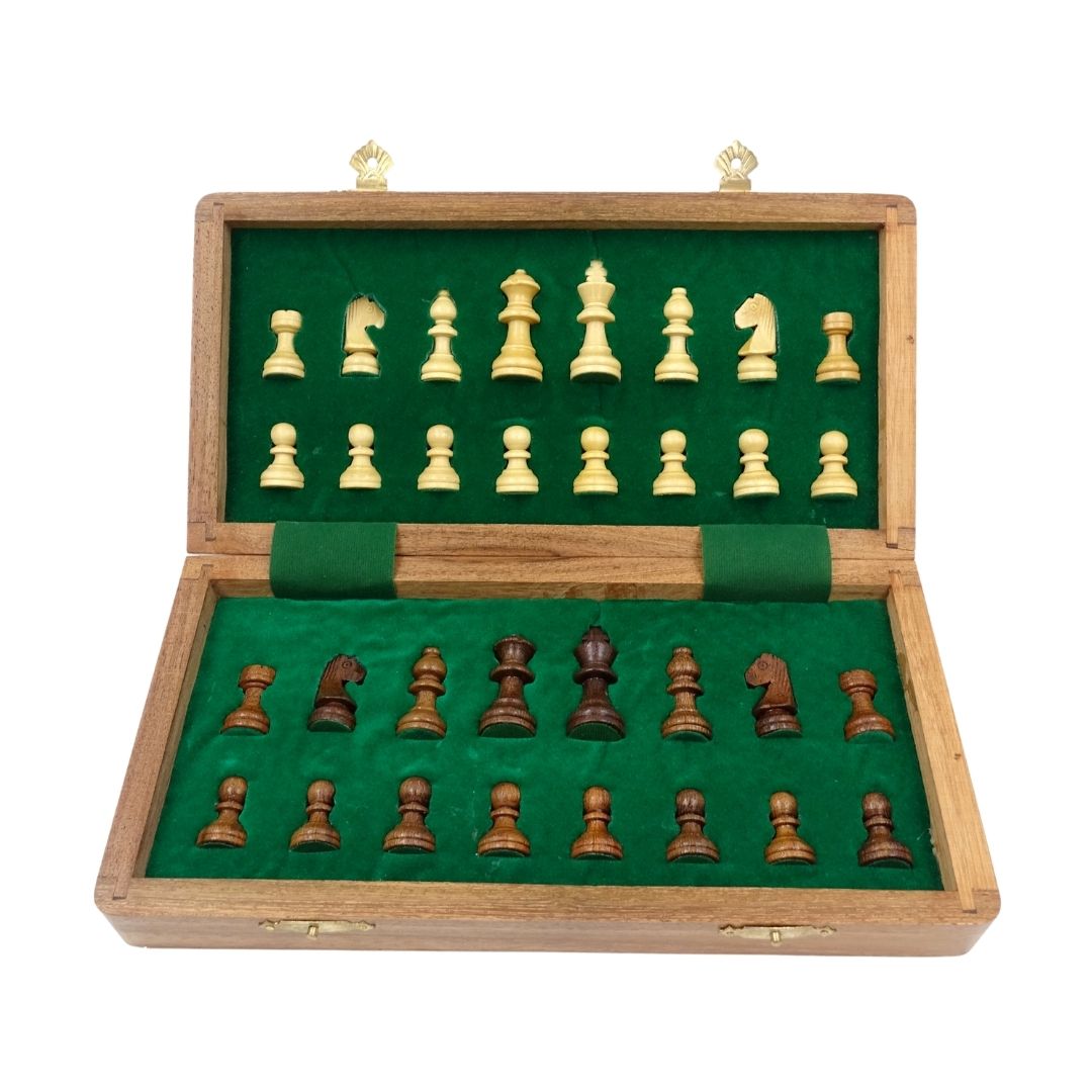 Șah magnetic din lemn 30x30cm pliabil G614 cu gravură