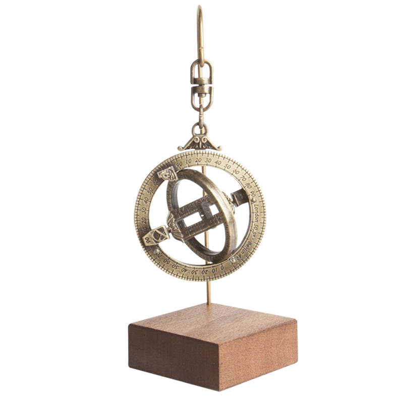 Ceas solar miniatural H89 cu inele astronomice