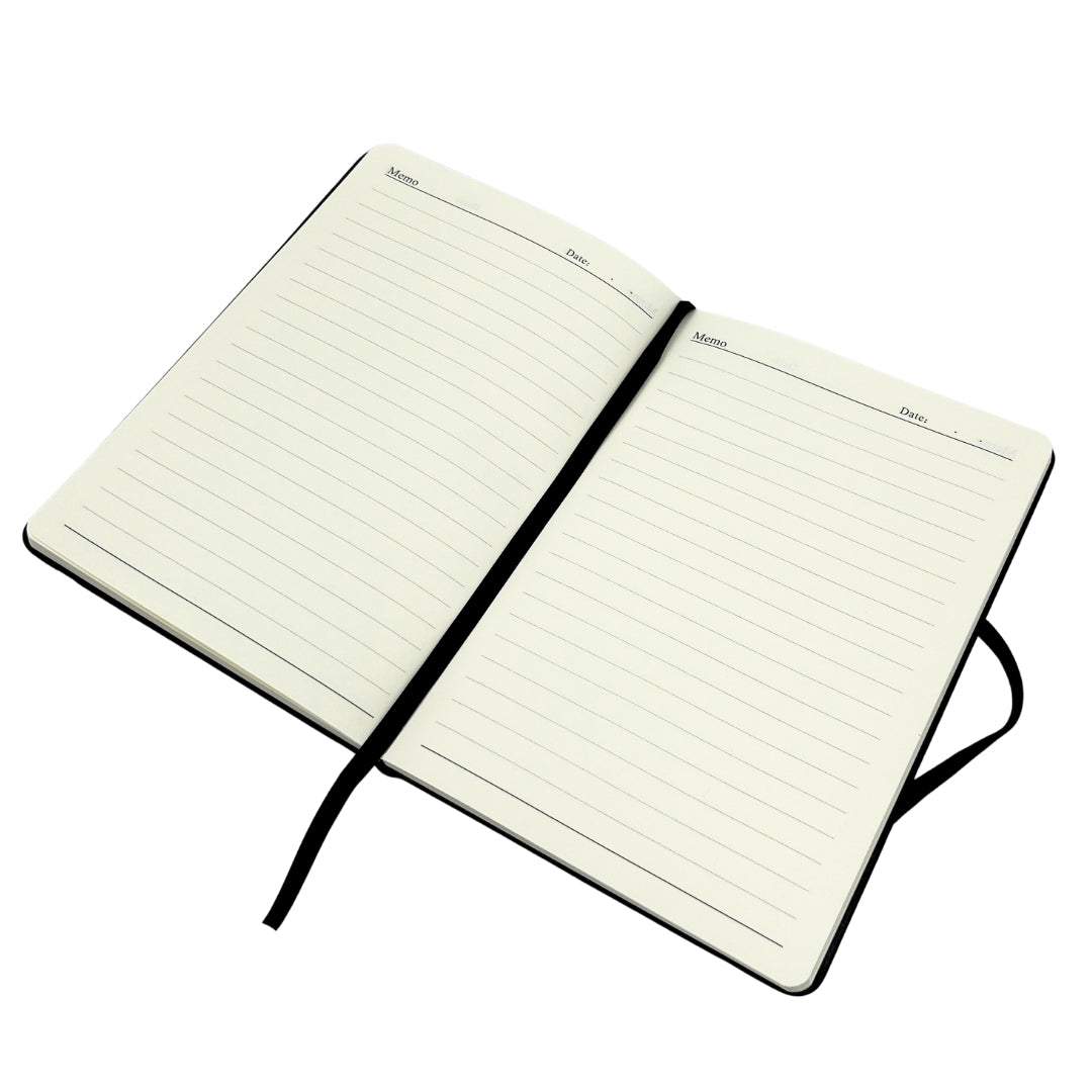 Set cadou elegant Classico cu personalizare - agendă A5 din piele, umbrelă, stilou, suport pentru cărți de vizită și breloc în cutie cadou estetică