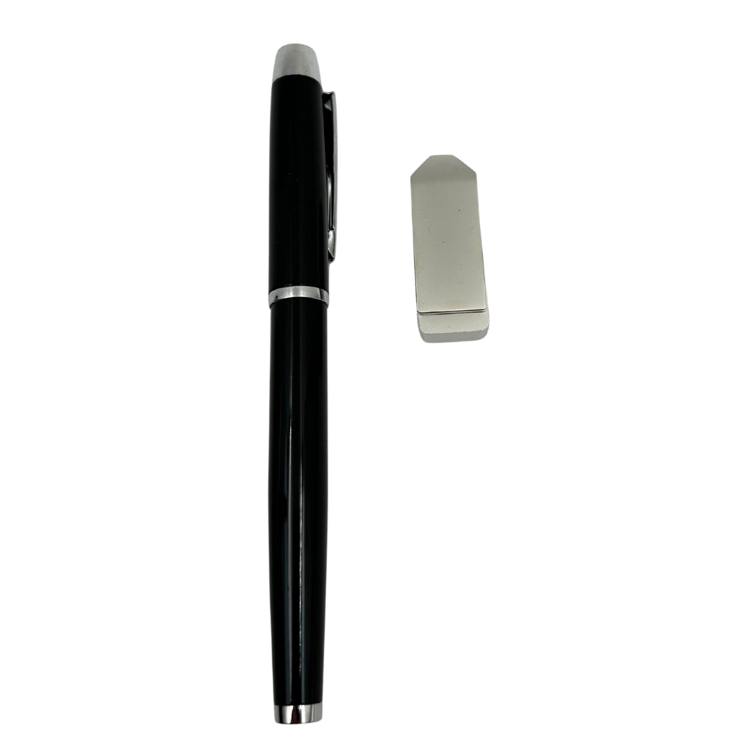 Set cadou elegant Premium – agendă A5 cu pix și pendrive 16GB în cutie – negru-auriu – EE9
