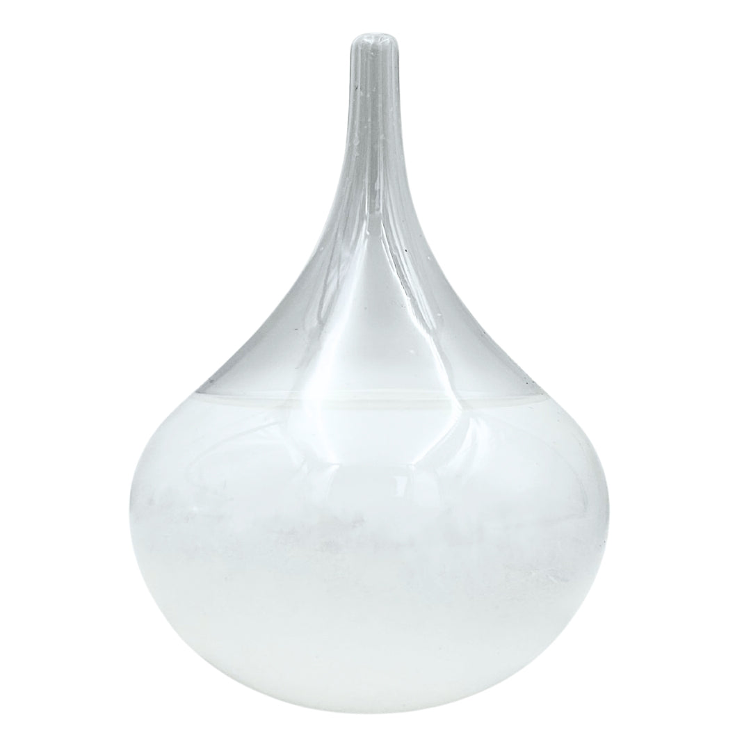 Barometru de furtună Fitzroy - Picătură Storm Glass cu posibilitate de personalizare prin gravură - cadou elegant în formă de picătură, înălțime 11 cm, recipient din sticlă cu cristale unice care reacționează la schimbările vremii