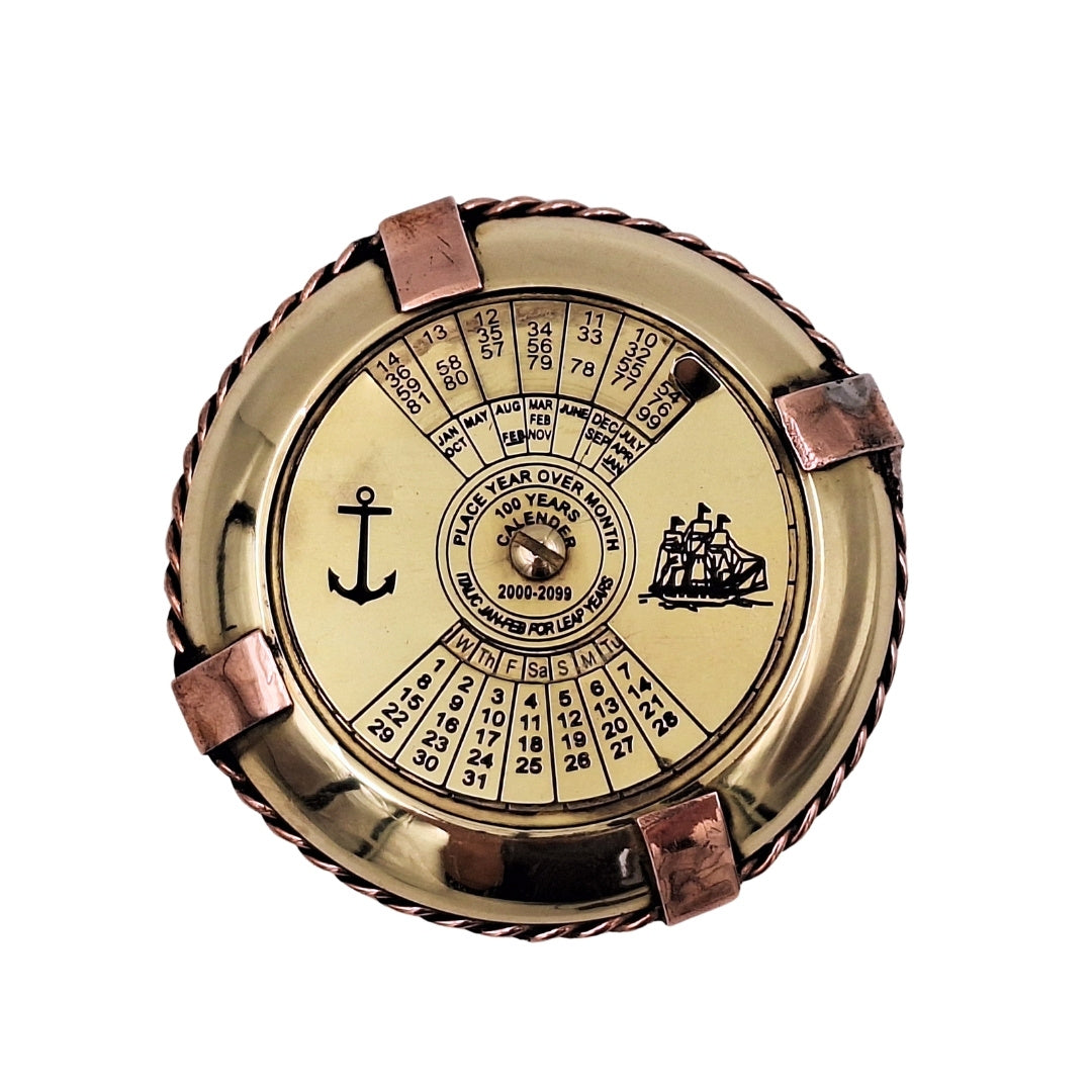 Calendar nautic elegant din alamă, cu posibilitate de personalizare prin gravură
