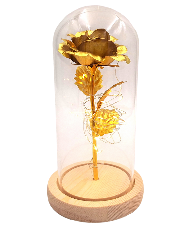 Lampă de veghe LED Trandafir, cu posibilitate de personalizare prin gravură, cadou romantic, înălțime 21,5 cm, lumină delicată, decorațiune ideală pentru dormitor