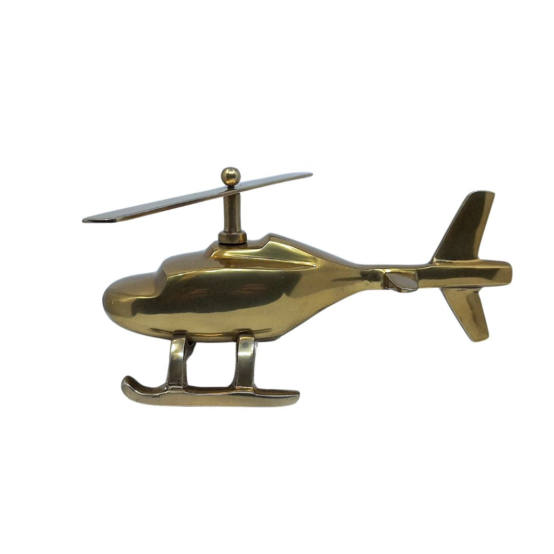 Metalowy model helikoptera z możliwością personalizacji grawerem – złoty, 32 cm