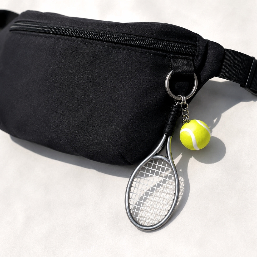 Breloc sportiv pentru chei rachetă de tenis cu posibilitate de gravare