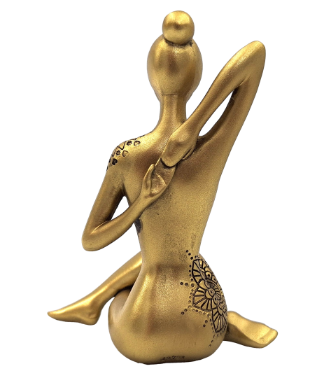Yoga - figurină decorativă aurie – cadou pentru iubitorii de yoga - 42721Y2