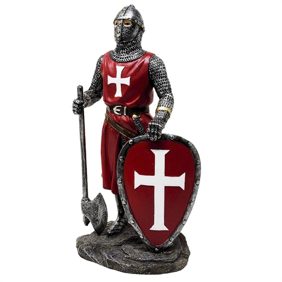 Figurka Rycerza Krzyżowca 18,5 cm z Polyresinu z możliwością personalizacji grawerem