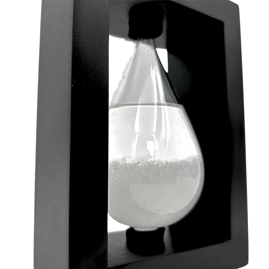 Barometru de furtună Fitzroy în suport din lemn - Picătură Storm Glass – BAW1