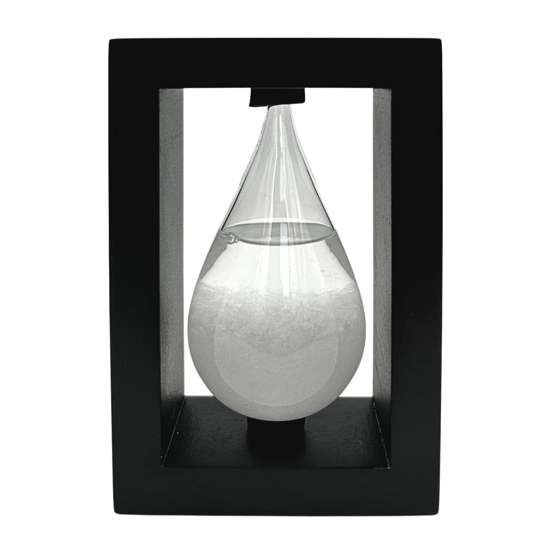Barometru de furtună Fitzroy în suport din lemn - Picătură Storm Glass – BAW1