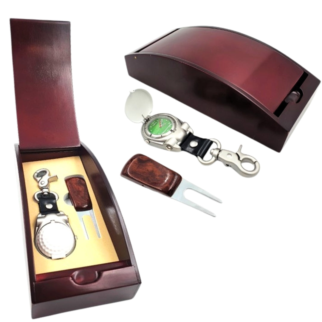 Set cadou din două piese pentru iubitorii de golf, personalizabil prin gravură