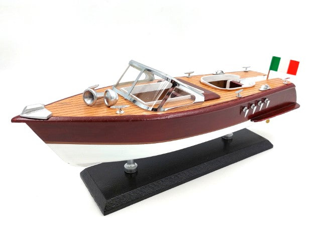 Model de șalupă Reeva din lemn 35x11x13 cm