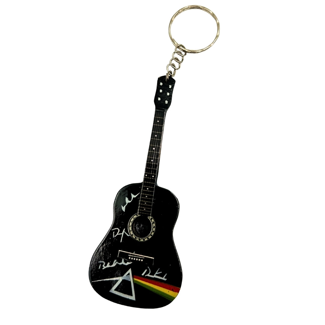 Breloc pentru chei în formă de chitară din lemn în stil Pink Floyd - Tribute - DSOM