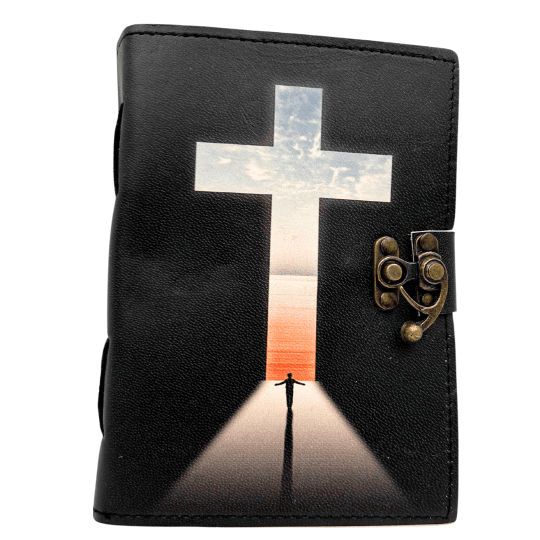 Notes Skórzany Krzyż Religijny Modlitewnik z Grawerem