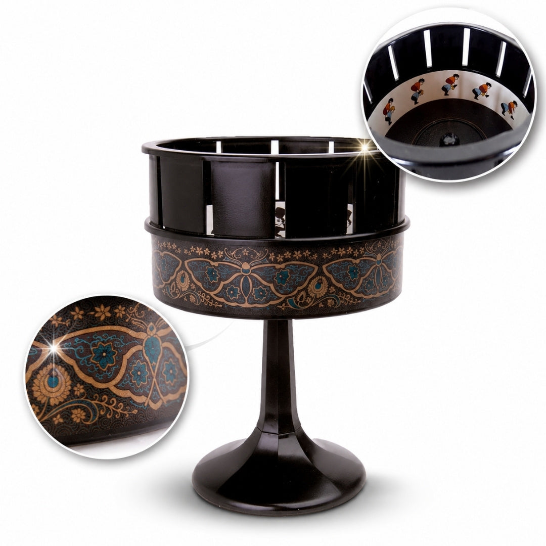 Zoetrop H68 – proiector cinematografic din secolul al XIX-lea, cu posibilitate de personalizare prin gravură, ideal pentru cadou – înălțime 19 cm, design clasic pentru decorarea interioarelor